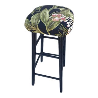 Black Floral Counter Stool For Sale