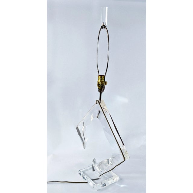 1970s 1970s Van Teal Abstract Signed Lucite Lamp Mid Century Modern For Sale - Image 5 of 13