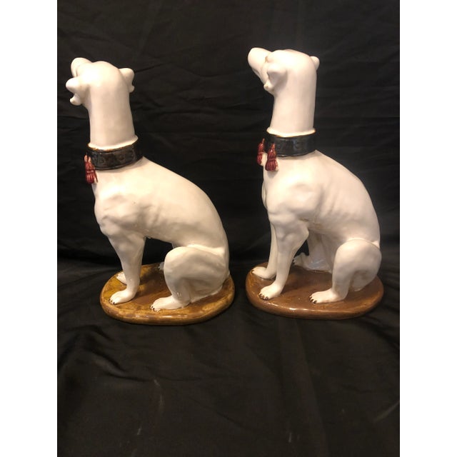 Mid-Century Modern Vintage Hollywood Regency Whippet Greyhound Italian Figurine Statute - a Pair For Sale - Image 3 of 4