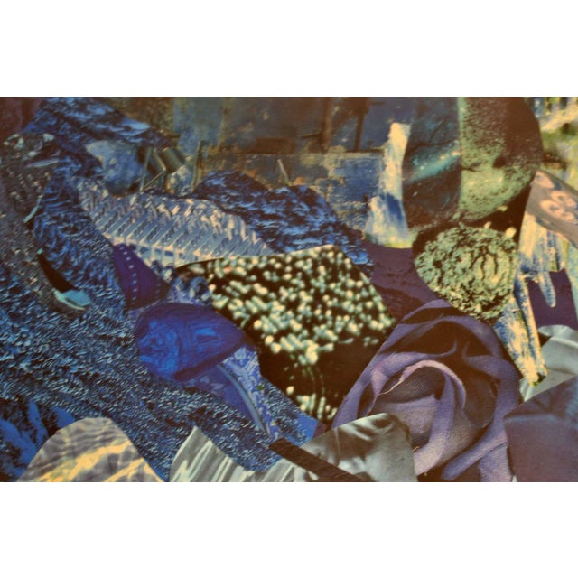 Abstract Collage in Tones of Blue by Bill Allan, UK, 1990s For Sale - Image 4 of 6