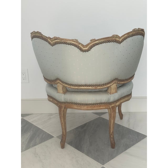 French Provincial Antique,French Provincial ,Louis XV ,Berger,Delicate Carved Wood Frame ,With Gilded Accent For Sale - Image 3 of 8