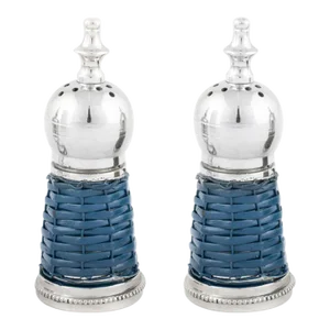 Navy Wicker Salt And Pepper Set