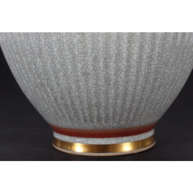 1950s Large Danish Porcelain Lidded Jar with Craclé-Glaze from Royal Copenhagen, 1950s For Sale - Image 5 of 11