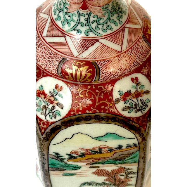 Fukagawa Hexagonal Imari Porcelain Vase with Factory Silver Collar, Meiji Period, circa 1900 An exceptional Meiji-period...