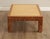 Brown Mid Century Modern Wooden Block Carved Tile Parsons Coffee Table with Wicker Top For Sale - Image 8 of 13