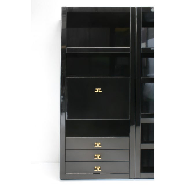 High Gloss Wall Cabinet with Bar by Guy Lefevre for Maison Jansen, 1970s, Set of 3 For Sale - Image 18 of 18