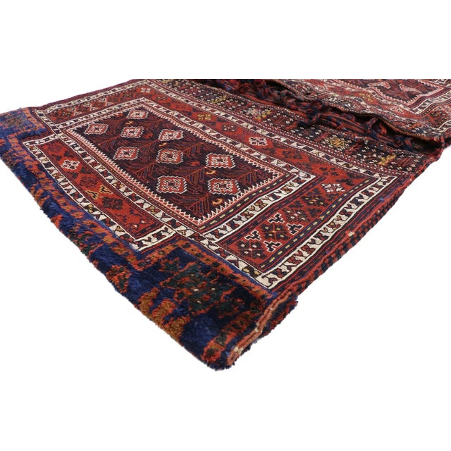 Tribal Antique Persian Saddlebag - 03'05 X 05'02 For Sale - Image 3 of 13