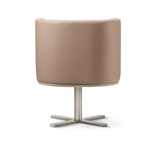 Spritz Swivel Beige Leather Dining Armchair by Lorenza Bozzoli For Sale - Image 4 of 7