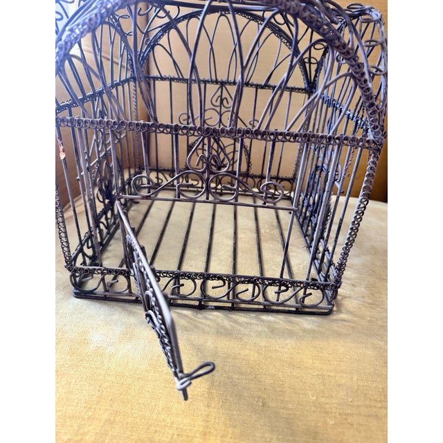 1950s Ornate Vintage Metal Birdcage For Sale - Image 5 of 8