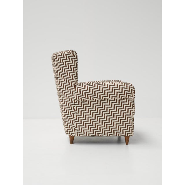 Italian Chairs in Zigzag Upholstery, 1960s, Set of 2 For Sale - Image 6 of 11