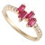 Baguette Cut Ruby Diamond Proposal Ring in 14k Solid Gold Size 7 For Sale