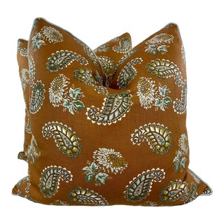 Kathryn M. Ireland "Quilt" in Pug 22" Pillows-A Pair For Sale