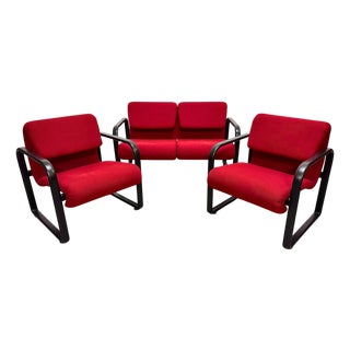 Vintage Sofa and Lounge Chairs from Arflex, 1990s, Set of 3 For Sale
