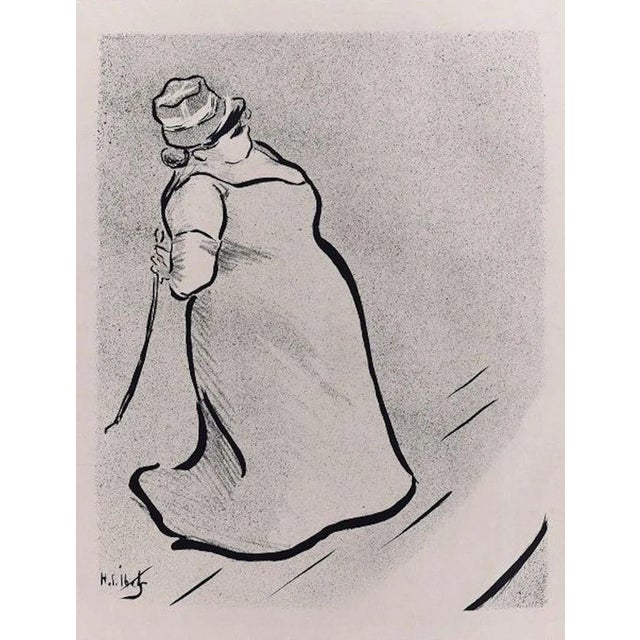 Jeanne Bloch - From Le Café Concert is an original print, realized in 1893 by Henri-Gabriel Ibels. Black and white...