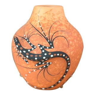 Handmade Signed Zuni Pueblo Vase For Sale