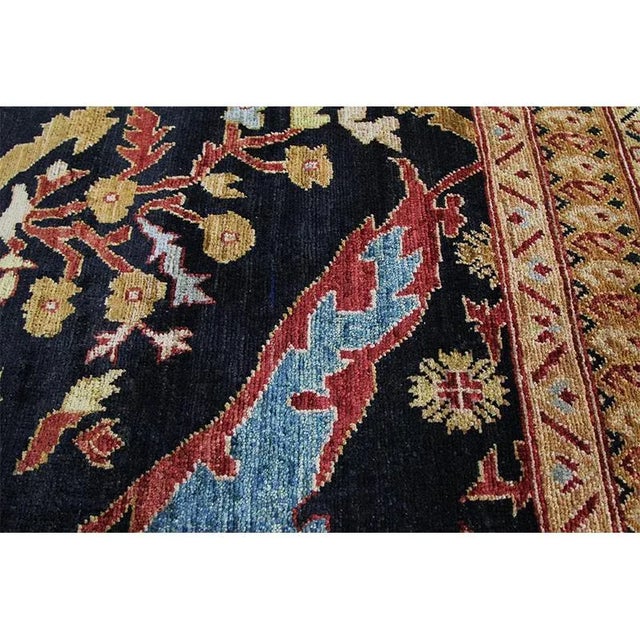 Handwoven Black/Red Serapi Style Rug 9'1" X 11'9" For Sale - Image 9 of 10