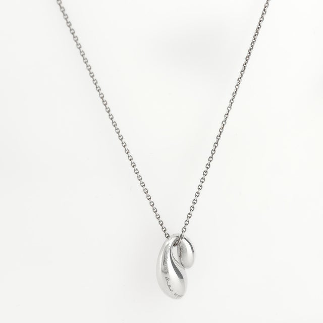 Vintage Elsa Peretti for Tiffany & Co. Sterling Silver Double Tear Drop Pendant For Sale - Image 9 of 13
