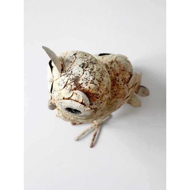 Mid-Century Brutalist Metal Owl Sculpture For Sale - Image 14 of 15