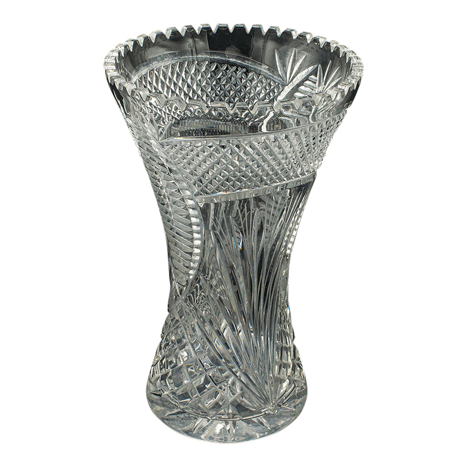 1950's Tall Vintage Crystal Flower Vase | Chairish