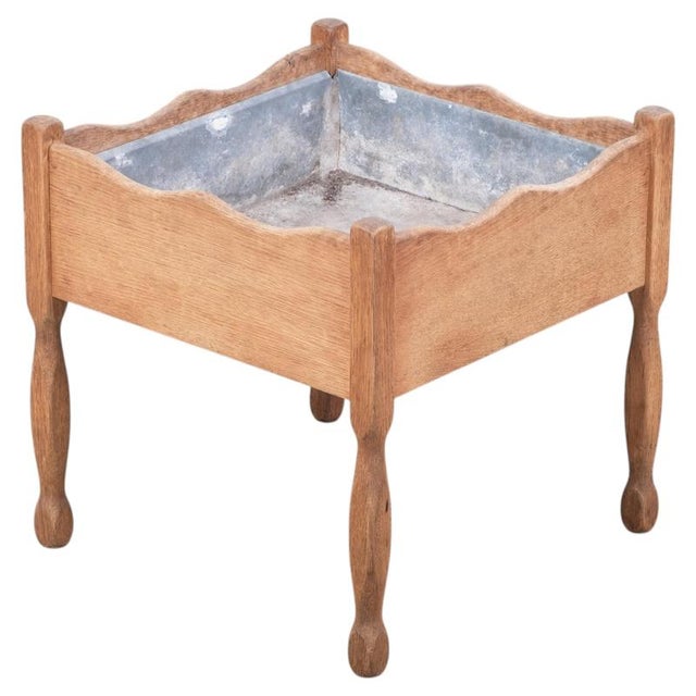 Brown Oak Planter Stand by Henning Kjærnulf, Denmark, 1960s For Sale - Image 8 of 8