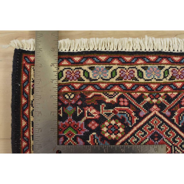 Fine Bidjar Rug 1’5” X 2′ Red Wool Vintage Traditional Hand-Knotted Carpet For Sale In Philadelphia - Image 6 of 6