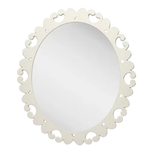Fleur Home Garden District Satsuma Oval Mirror in Swiss Coffee, 22x27