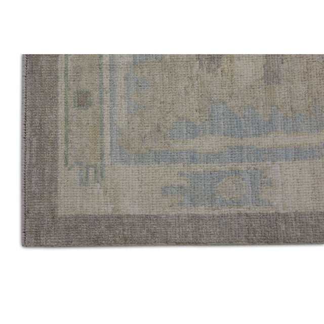 Modern Gray & Blue Handwoven Turkish Oushak Rug 12' X 15'5" For Sale - Image 3 of 7