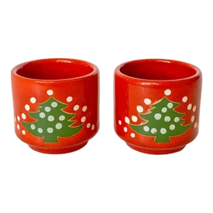 Vintage German Waechtersbach Christmas Tree Candle Holders- Set of 2