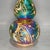 Iridescent Gourd Vase With Figural Motif | Colorful Ceramic Home Decor For Sale - Image 9 of 9