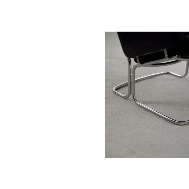 Textile Set of Scandinavian Black Leather Armchairs from Ire Mobel AB, 1970s For Sale - Image 7 of 18