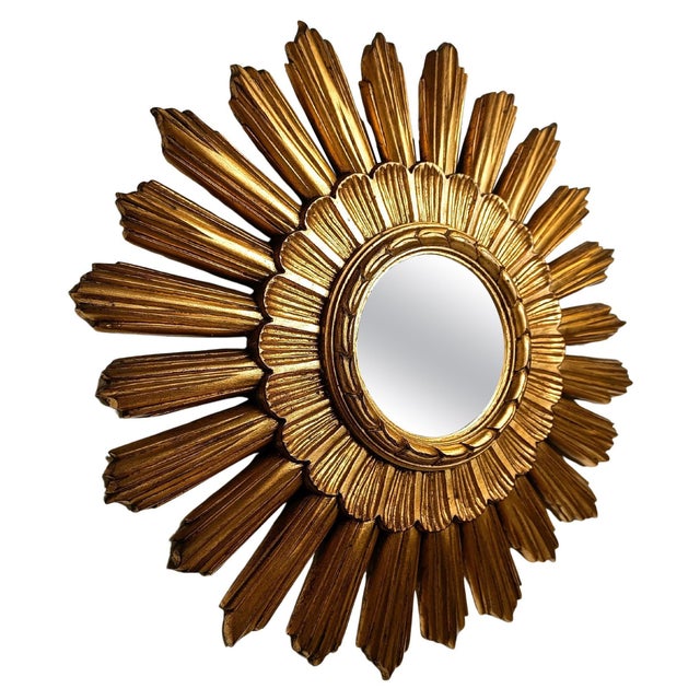 Vintage Gilt Sunburst Mirror, 1960s For Sale - Image 15 of 15
