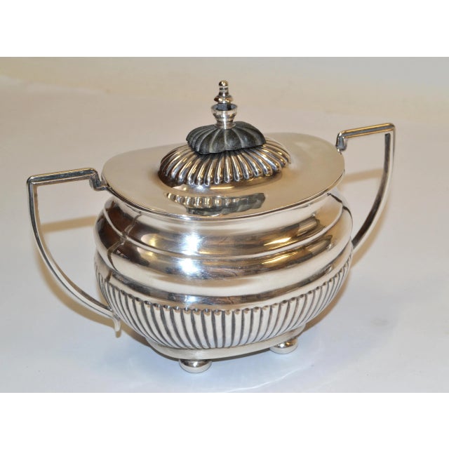 Silver British Colonial Antique 1910 Cheltenham Silver Coffee Service Sheffield England For Sale - Image 8 of 13