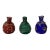 3 X Distressed Look Color Glass Small Bottle Vase Display For Sale