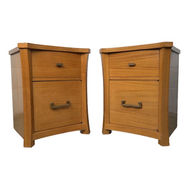 Pair of Unique Mid 20th Century Modern Nightstands For Sale