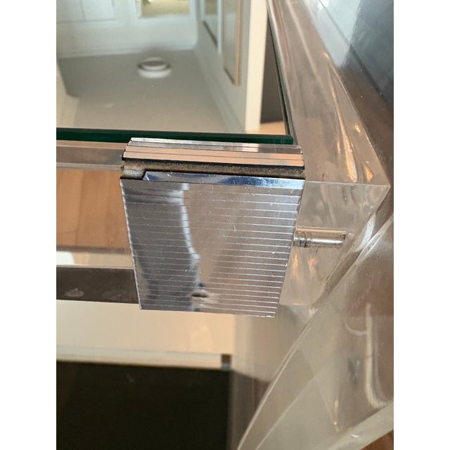 Transparent Mid Century Modern Lucite Bar Cart on Casters For Sale - Image 8 of 15