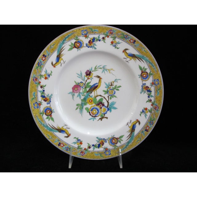 Minton China Exotic Bird of Paradise & Flower Sinclair 10 1/4" Dinner Plate Set For Sale - Image 9 of 9