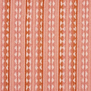 Schumacher Tarnby Stripe Fabric in Coral For Sale
