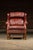 Traditional Vintage Leather Wingback Armchair With Ottoman in Red by Whittemore-Sherrill For Sale - Image 3 of 10