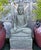 Asian Vintage Stone Sitting Garden Buddha Statue For Sale - Image 3 of 8