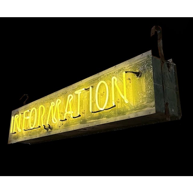 Vintage Industrial Neon “Information” Light For Sale - Image 10 of 15
