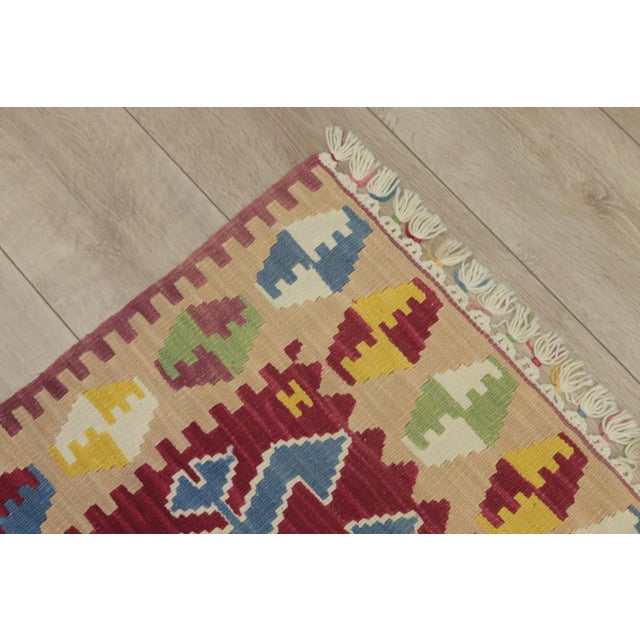 Textile 1960s Tribal Style Geometric Colorful Cappadocia Kilim Rug For Sale - Image 7 of 13