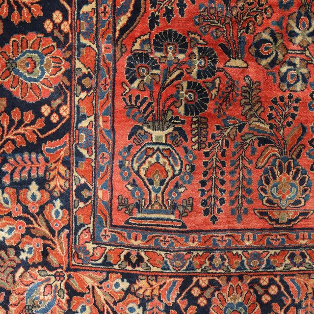 Antique Middle Eastern Saruk Rug in Cotton For Sale - Image 6 of 14