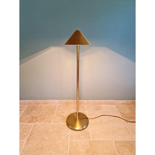 Gold Hollywood Regency Articulated Brass Floor Lamp, 1970s For Sale - Image 8 of 16