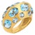 Mid 20th Century Seaman Schepps 13.00 Carat Blue Topaz 18k Yellow Gold Antibes Ring, Size 6.25 For Sale