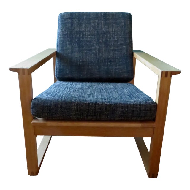 Vintage Lounge Chair in Light Oak by Borge Mogensen for Fredericia, Denmark, 1965 For Sale