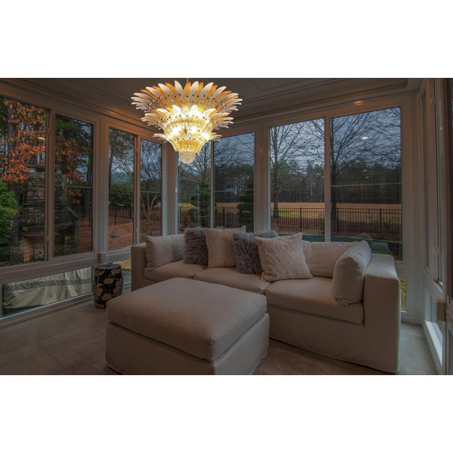 Palmette Ceiling Light with 104 Clear and Amber Glasses, 1980s For Sale - Image 12 of 18