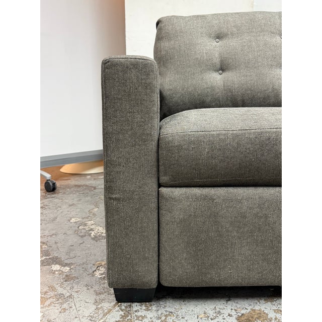 Charcoal Twin Size Crate & Barrel Barrett Sleeper Sofa For Sale - Image 8 of 12