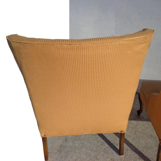 Dunbar Furniture 1950s Hollywood Regency Button Tufted Slipper Chairs - a Pair For Sale - Image 4 of 6