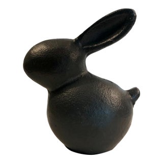 Contemporary Abstract Cast Iron Bunny Rabbit Sculpture For Sale