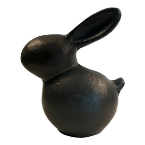 Contemporary Abstract Cast Iron Bunny Rabbit Sculpture